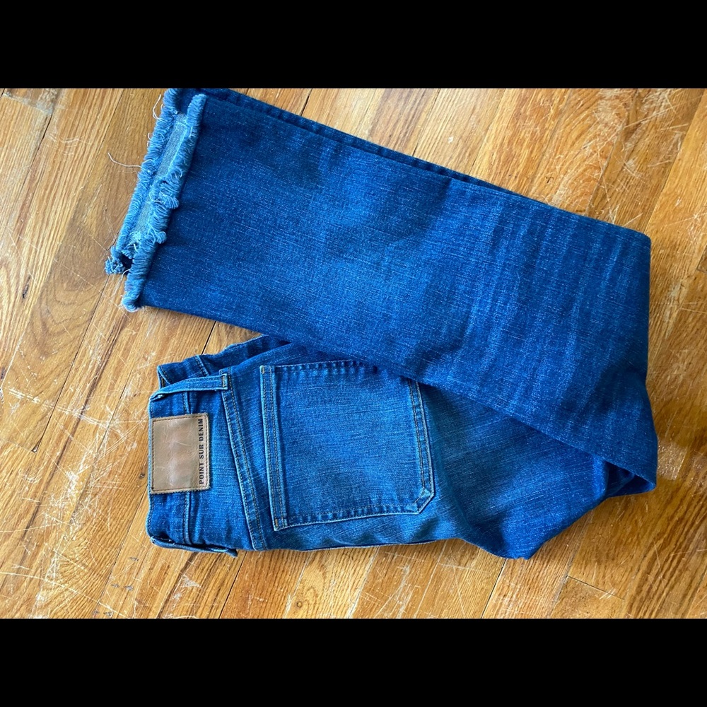 Point sur denim crop jeans